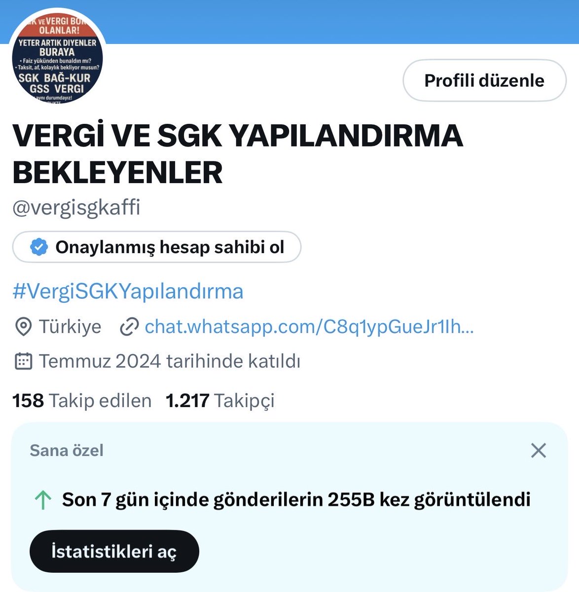 Gümbür gümbür geliyoruz… Şimdilik kulaklarını tıkıyorlar ama yakında kulakları sağır edercesine bir sesle geleceğiz.. 
Yapılandırma hakkımız söke söke alırız..
1 Haftada çeyrek milyon insana ulaşmışız. 
#VergiSGKYapılandırma