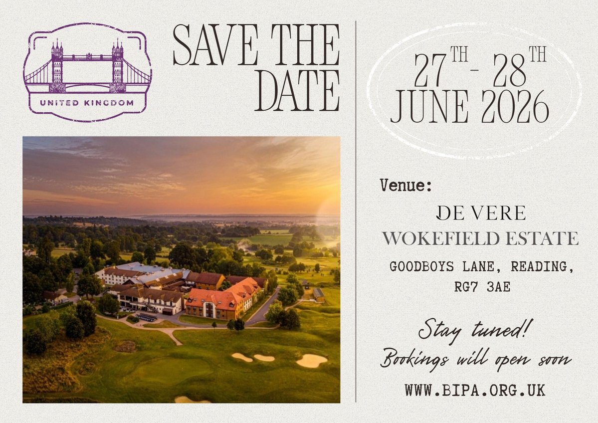 bipa_uk's tweet image. Mark your calendars!
British Indian Psychiatric Association (BIPA) Annual Conference 2026
🗓️ 27th - 28th June 2026
📍 De Vere Wokefield Estate, Reading, UK
Stay tuned! Bookings will open soon on bipa.org.uk