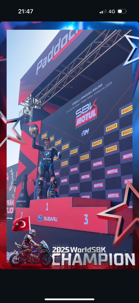 Toprak Razgatlıoğlu yine ve yeniden Dünya Şampiyonu.. 🏆 
#2025worldsbk