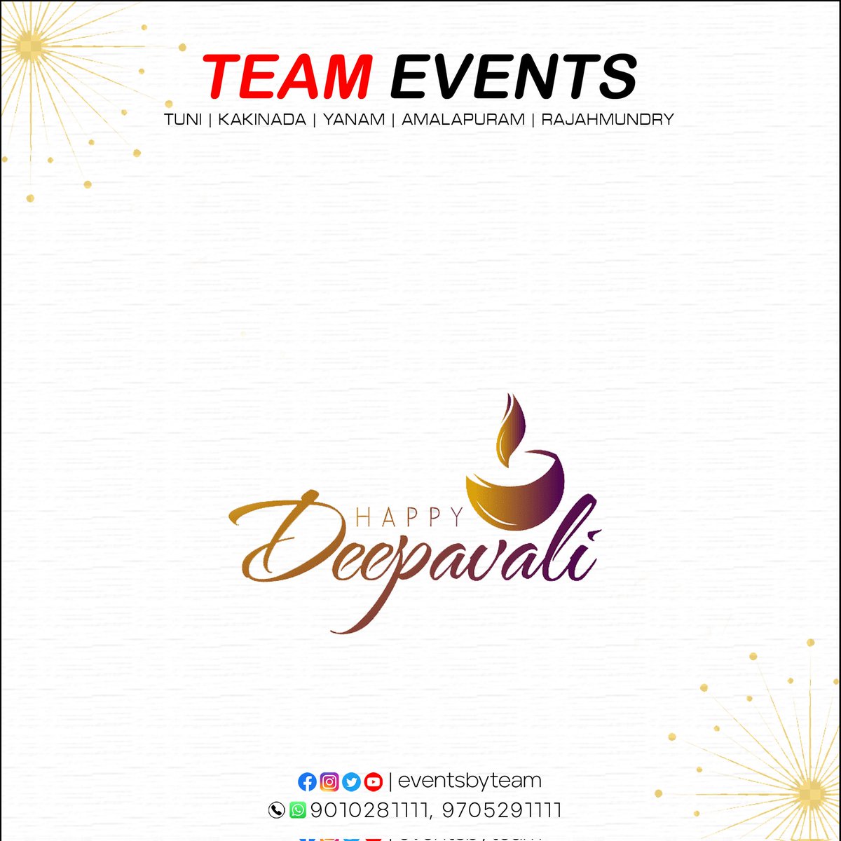 eventsbyTEAM's tweet photo. 𝐖𝐢𝐬𝐡𝐢𝐧𝐠 𝐲𝐨𝐮 𝐚𝐧𝐝 𝐲𝐨𝐮𝐫 𝐟𝐚𝐦𝐢𝐥𝐲 𝐚 𝐬𝐩𝐚𝐫𝐤𝐥𝐢𝐧𝐠 𝐃𝐢𝐰𝐚𝐥𝐢! 
— 𝐓𝐄𝐀𝐌 𝐄𝐕𝐄𝐍𝐓𝐒 🎉

📞 𝐂𝐨𝐧𝐭𝐚𝐜𝐭 𝐮𝐬: 9010281111
#HappyDiwali #FestivalOfLights #TeamEvents #CelebrateWithTeamEvents #DiwaliDecor #EventPlanners #JoyfulMoments https://t.co/fwwZ1QRWRW