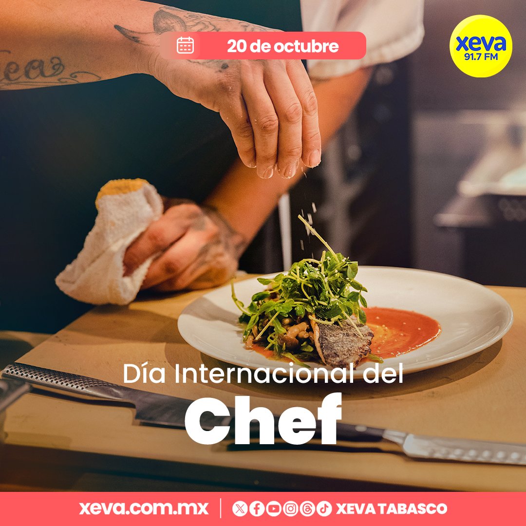 XEVATabasco's tweet photo. 🧑🏻🍳Fue creado en 2004 por el fallecido chef Dr. Bill Gallagher, quien en ese momento era el presidente de #WorldChefs, la Asociación Mundial de Sociedades de Chefs.
🍲Su visión era dedicar un día a celebrar la noble profesión gastronómica y recordar el deber fundamental de los chefs: transmitir sus conocimientos y habilidades culinarias a las generaciones futuras con orgullo y compromiso.
🍴Se rinde homenaje a los profesionales, desde el jefe de cocina hasta los asistentes, pues todos desempeñan un papel crucial en la transmisión de la tradición culinaria.
#20DeOctubre #DíaInternacionalDelChef