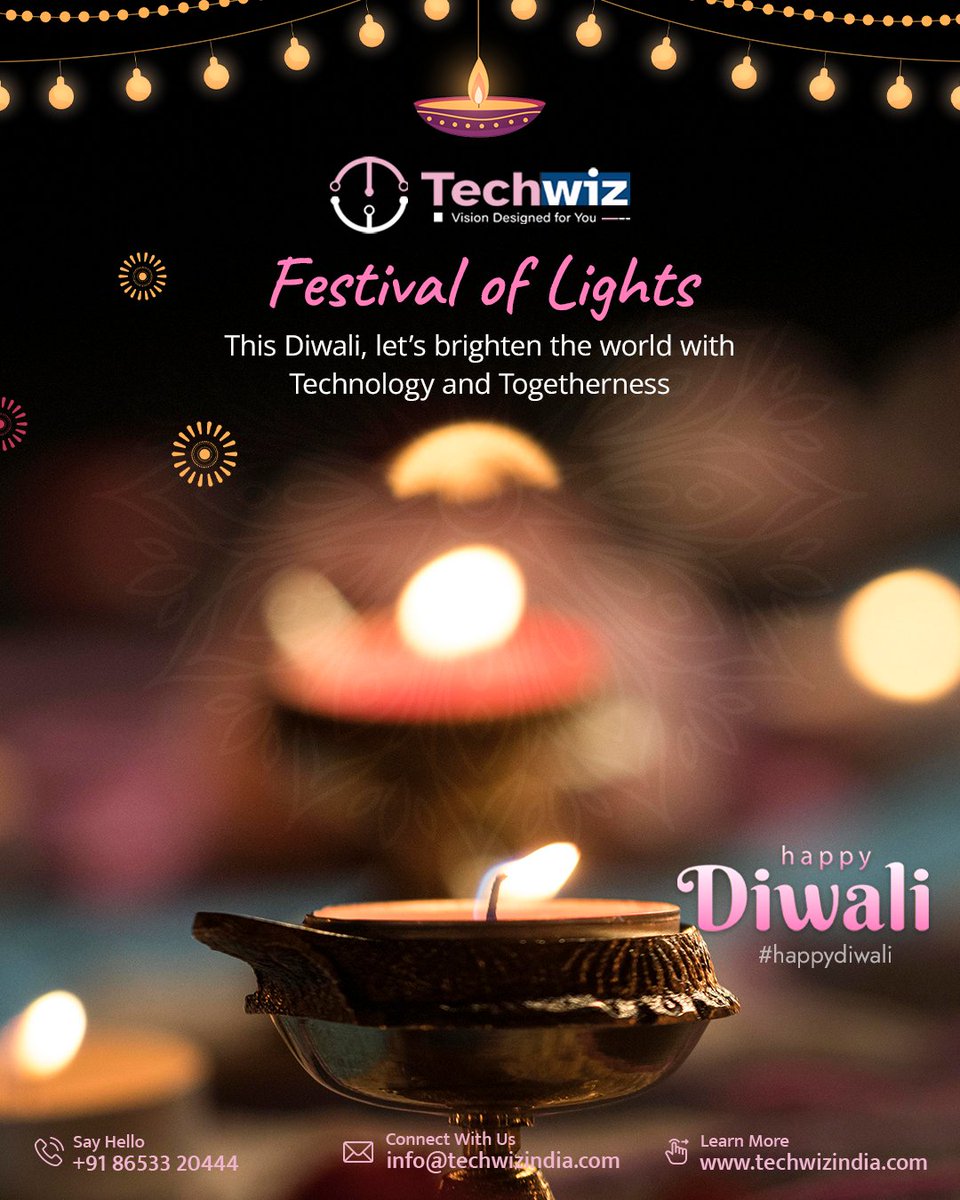 techwizind's tweet image. This Diwali, may our innovations illuminate the future and our unity spark endless possibilities.
Wishing you a bright and connected Diwali! 💻✨
#technologyandtogetherness #HappyDiwali #festivevibes