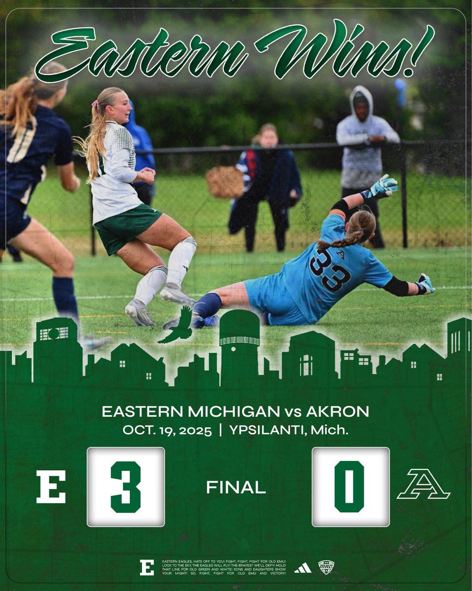 🚨 𝗘𝗔𝗦𝗧𝗘𝗥𝗡 𝗪𝗜𝗡𝗦 🚨

Olivia Sipsock scored twice and Kaylee Synk added a late goal for a 3-0 win over Akron!