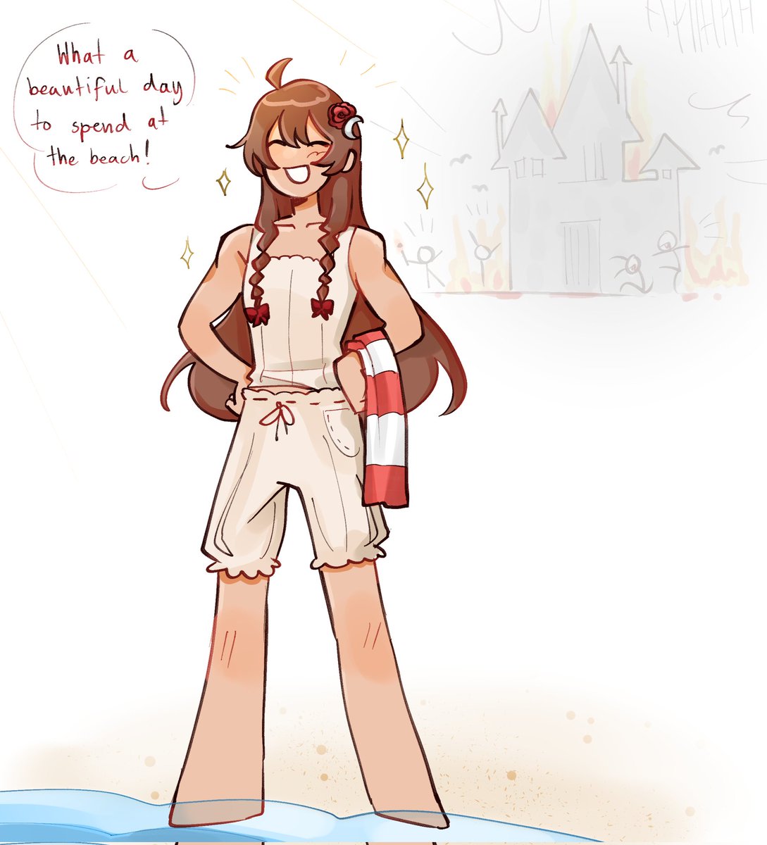 bedrockcurse's tweet photo. I have another one actually that I didn't like so I did this sunflower trio one, but here is it, Queen of filler episodes herself!
#vampiresbeachday #PearlescentMoonfanart https://t.co/7OTxGPd6Yb