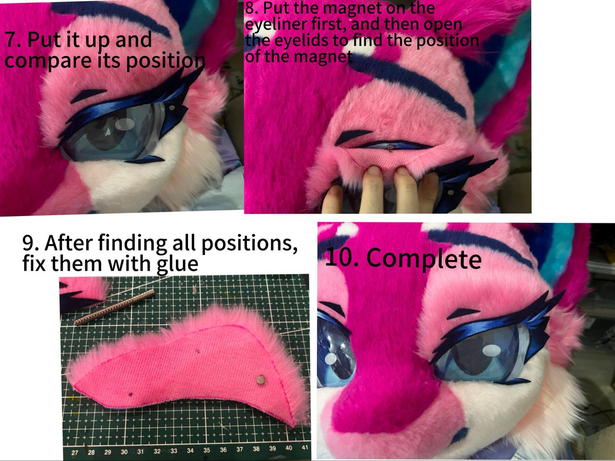 I found a method for making eyelids in the photo album✌️
#fursuitmaker