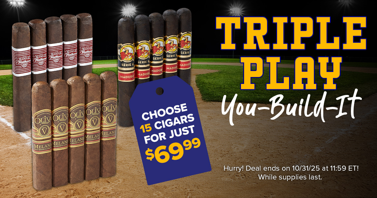 Thompson Cigar’s Triple Play You-Build-It is here—build your own bundle with 15 cigars for just $69.99 and save up to 82%! 🔥 Choose one 5-pack from each group and grab this deal before it ends on 10/26 at 11:59pm ET. Your humidor will thank you!
bit.ly/4hgIX9e