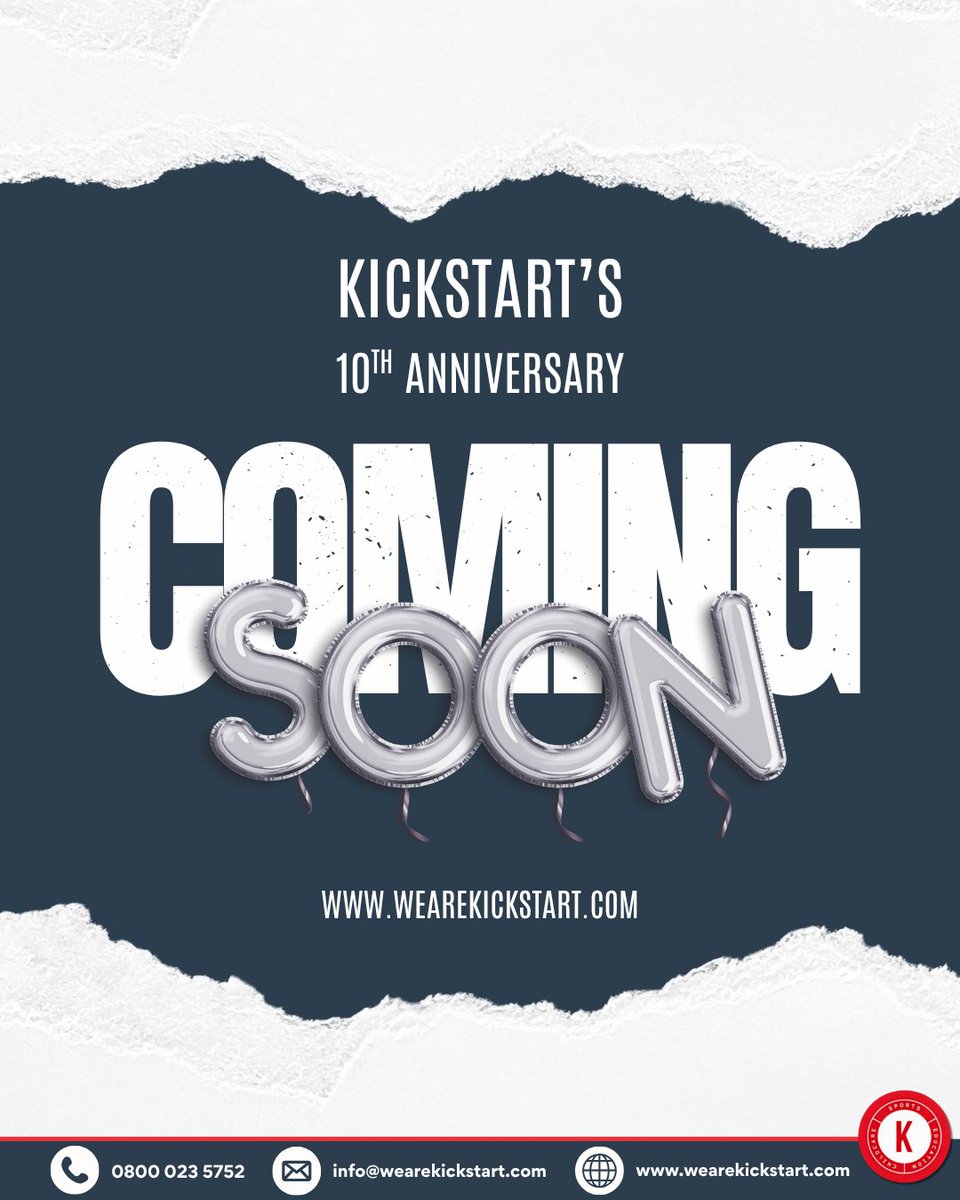 wearekickstart's tweet photo. 🎉 Big news… Kickstart’s 10-year anniversary is coming up in 2026! 
🥳 A whole decade of memories, growth, and community — and we can’t wait to celebrate with you. 💙✨ Stay tuned for what’s to come!
#KickstartAnniversary #KickstartJourney #KickstartFamily #Kickstart https://t.co/en3B13hY6V