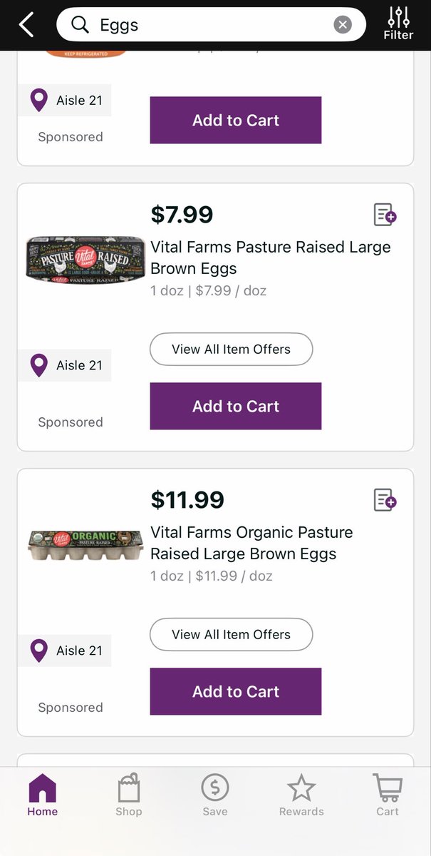 TommyBee_'s tweet photo. @thefinklestein @DoctorGodMode @Barchart These are the prices for the Premium eggs. Eggland Best is the lower tier eggs. https://t.co/lg3PCR2745
