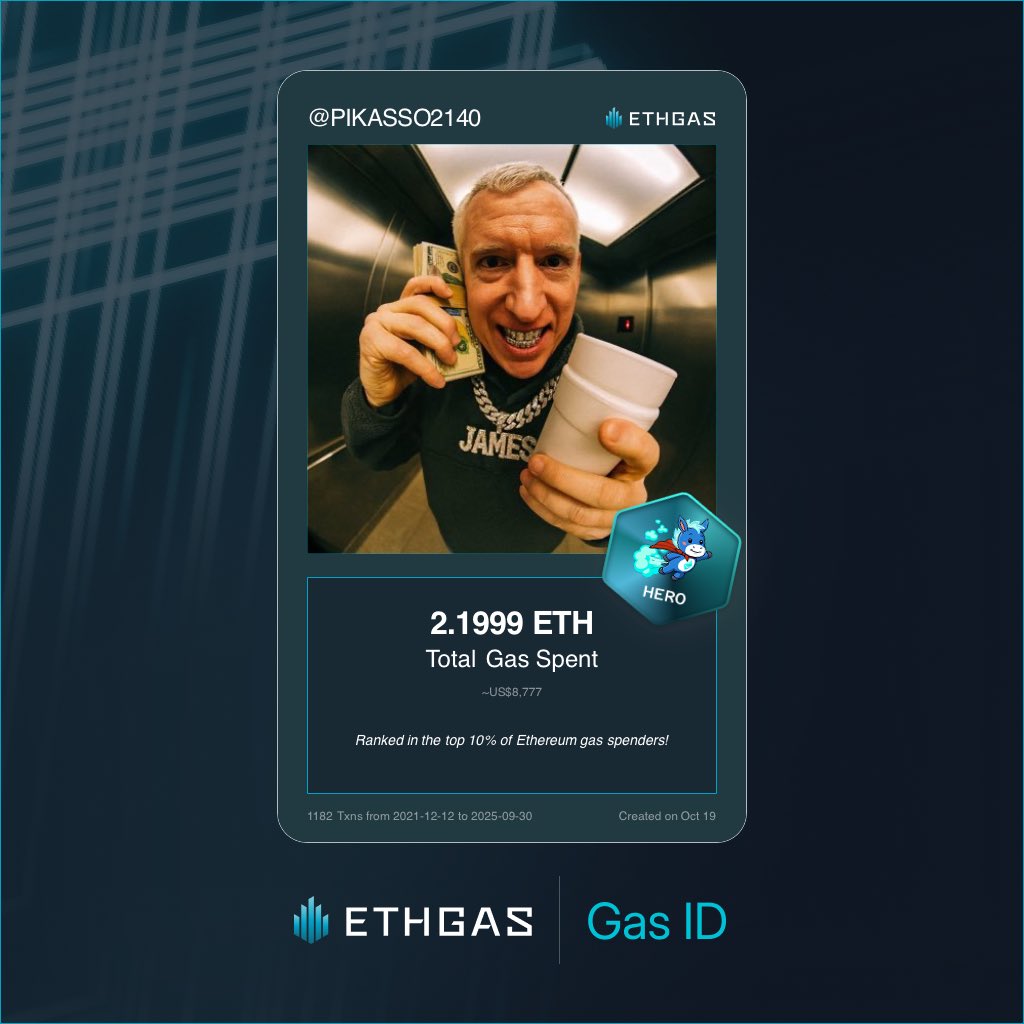 PIKASSO2140's tweet image. 2.19Eth spended on gas from 1 wallet.
Vitalik is so rich because of me..😝