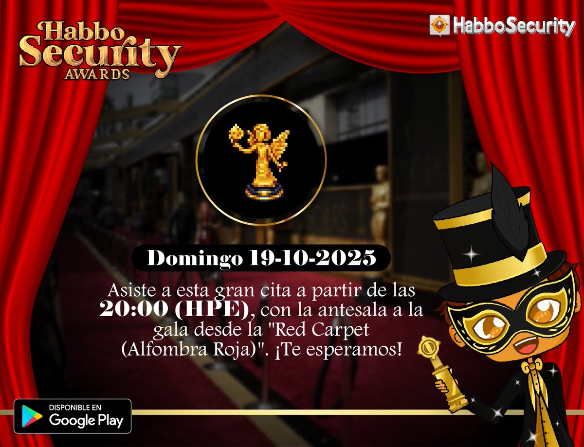 📢 ¡YA EMPEZAMOS! Sigue la cobertura de los premios "HabboSecurity Awards 2025" a través de nuestra radio habbosecurity.es 🎉🏆Apoya tu nominado favorit@ usando el hashtag #HabboSecurityAwards2025 ¡Mucha suerte a tod@s!🙌🎊 <a href="/ESHabbo/">Habbo ES/MX</a>