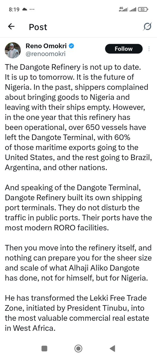 Modekakason's tweet image. Who brought this man to Dangote refinery? I hope he will not brag that he is Dangote&apos;s partner.  Political jobbers everywhere.

President na my sister brother 
@OjyOkpe @ruffydfire @ChidiOdinkalu