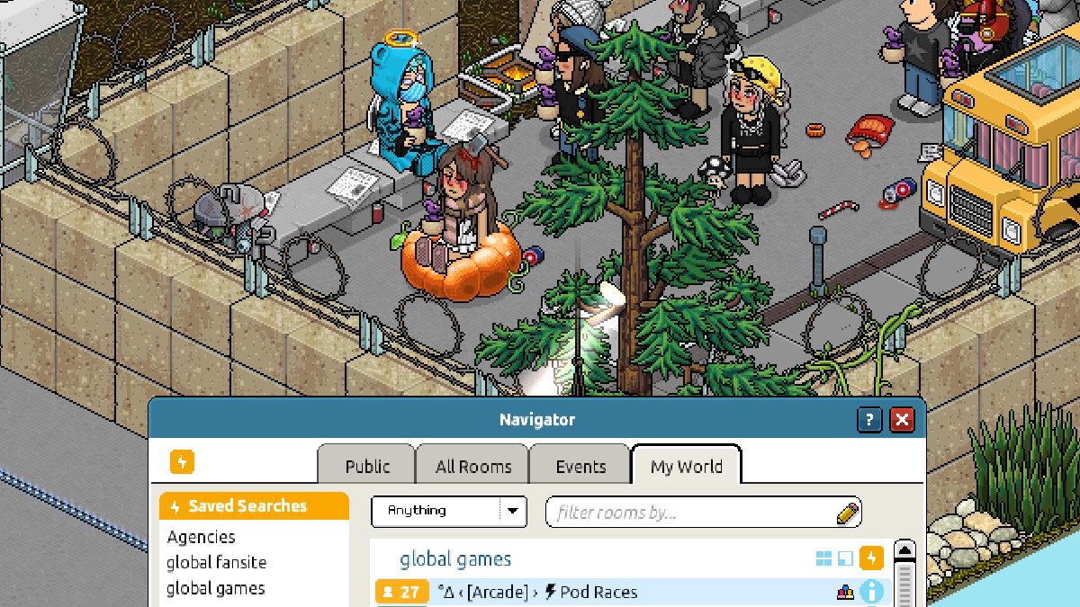 Can't stop, won't stop! 🕺🏻 Three hours of non-stop events tonight on <a href="/Habbo/">Habbo</a>

🏃🏻 Danger Zone <a href="/TheHarveh/">TheHarveh</a>
🥕 Fridge Game <a href="/HabPresent/">Lauren</a> 
🏁 Pod Races <a href="/habboelseif/">Cameron</a>