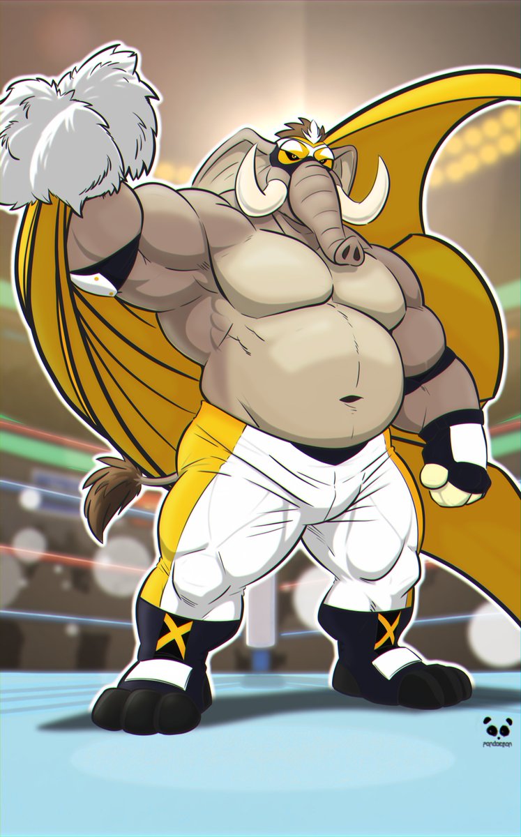 Everyone kneel! The King is in the Ring! - King Magnus, commission for <a href="/PachiPunch/">AJ 👑🐘</a> - Infinite Painter - Snapseed