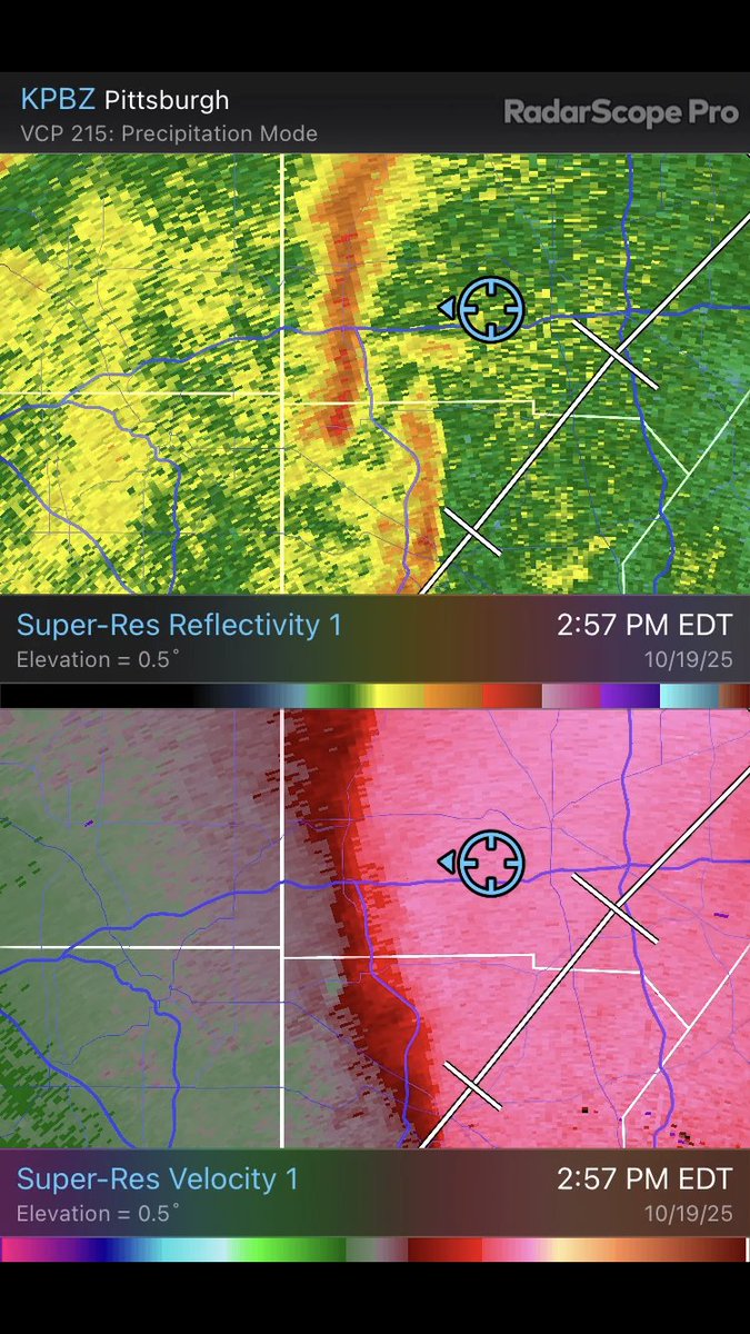 Caught some very suspicious cloud tags with strong vertical motion off the ground as this small kink in the squall and weak vorticity couplet came toward me in Mercer County PA a few minutes ago, some video screenshots here