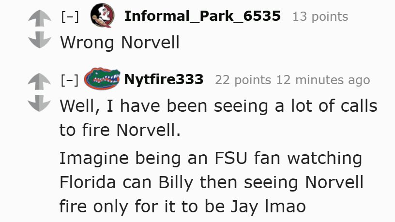 Look, you guys wanted a Norvell fired, you *got* a Norvell fired...