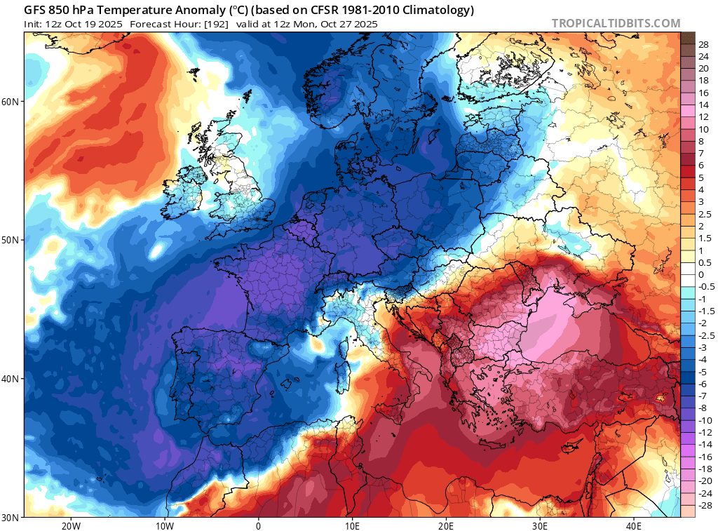 Va agafant números que després de l'estiuet de dijous a dissabte, la setmana vinent podríem tindre el primer tastet del #winteriscoming. Dragon kan de mercurio els pròxims dies. #meteo