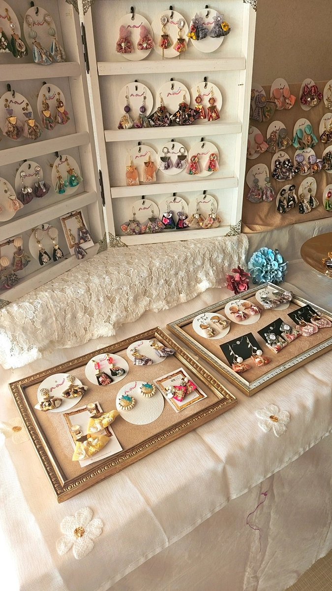 なう インド刺繍リボン×着物生地アクセサリー (@nownowhandmade