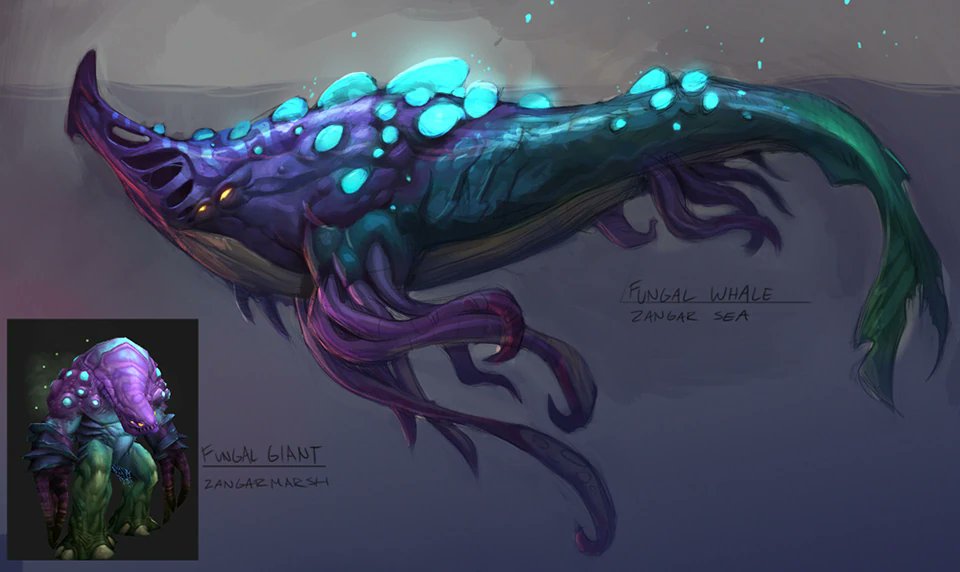 SunbladeT's tweet photo. @Wowhead This would be a good time for Blizzard to add the Fungal whale from the Warlords of Draenor concept art https://t.co/lgcJ9FYoq3