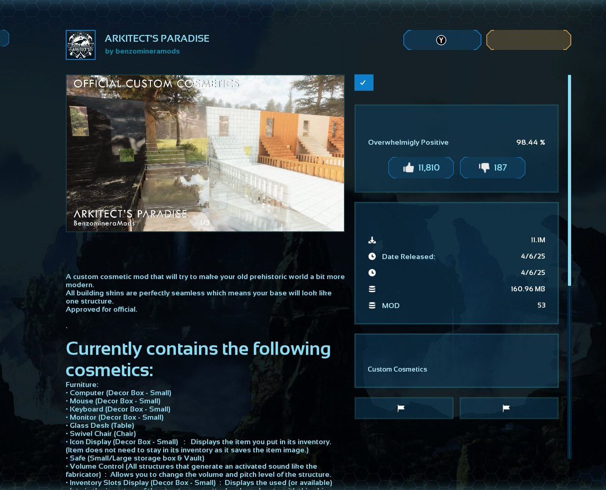 zondeeee730's tweet image. おはござ〜
せっかくなので私が作った拠点のMODを紹介!全て無料MOD!
1枚目これは壁の白と透明部分に使ったよ!
トライブタワーもかっこいいのがあるからおすすめ!
2枚目、柱をこのMODに!
花柄でおしゃれ!
3枚目、ステンドグラスはこのMODを貼ってサークルメニューから変更ができるよ!
おしゃれ😆
