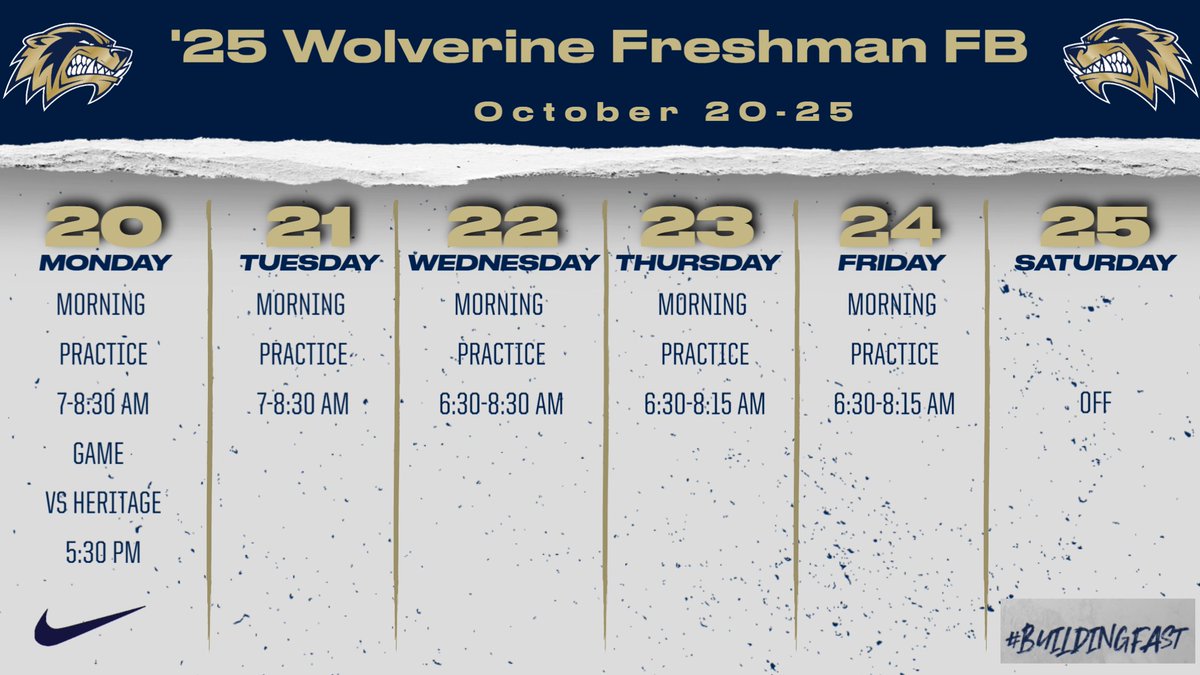 This week's schedule.