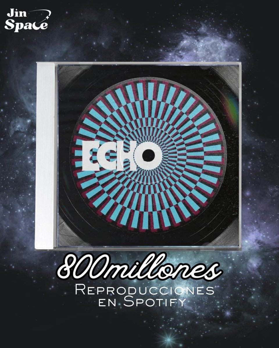 jinspacelatam's tweet photo. ¡El segundo álbum de “Echo” Jin ya superó los 800 MILLONES de reproducciones en Spotify! 🎉
¡Estamos a nada del billón!
Recuerda incluir el álbum Echo de Jin siempre al iniciar el día 🌟
#방탄소년단진 #진 #BTSJIN #JIN #jinspace https://t.co/4DcyJ0FzoF