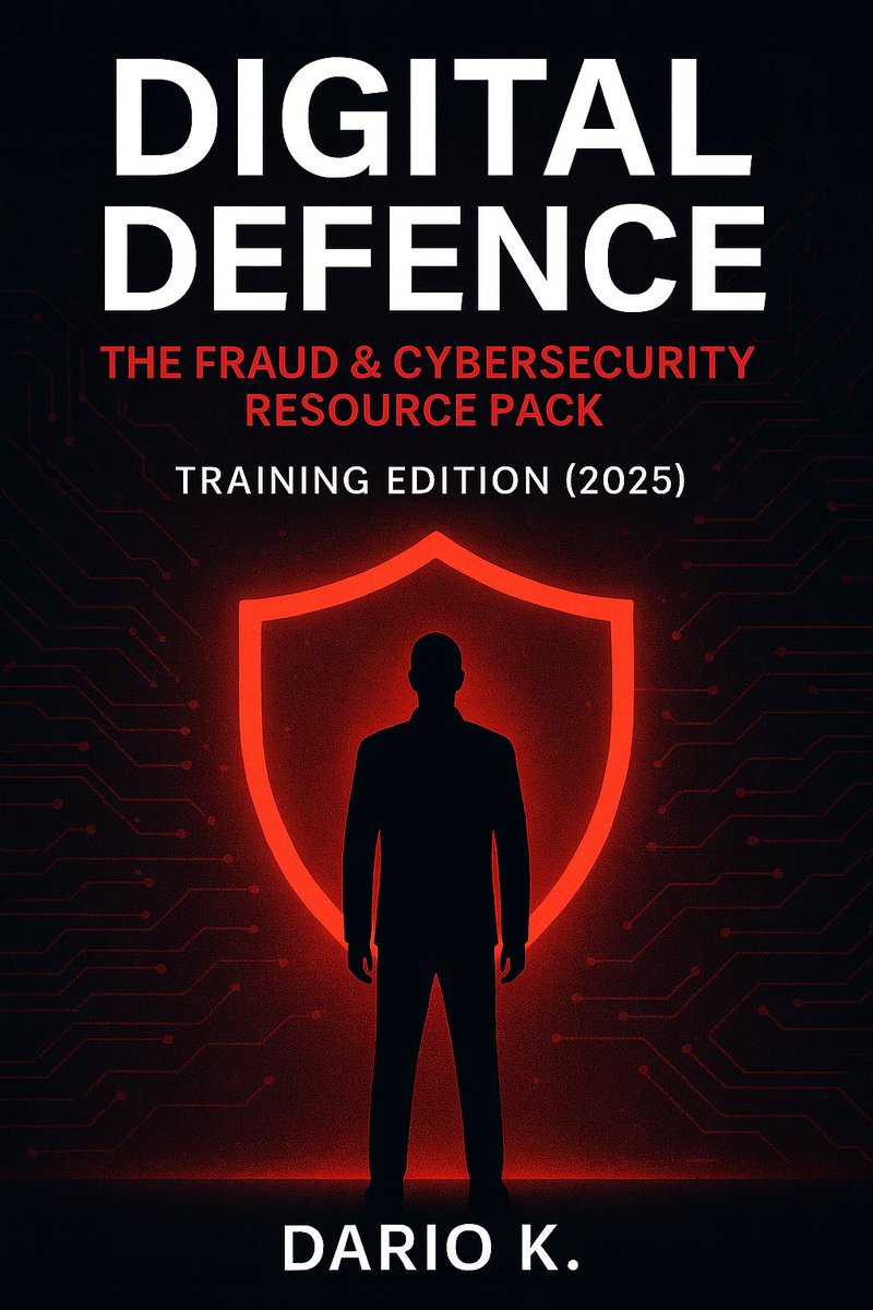 InformeOculto's tweet image. Digital Defence: Financial Crime Survival.

The newest book in my Digital Defence series.

Coming soon.

Your frontline guide to spotting scams, stopping fraud, and protecting what’s yours.

#DigitalDefence #FraudPrevention #CyberSecurity