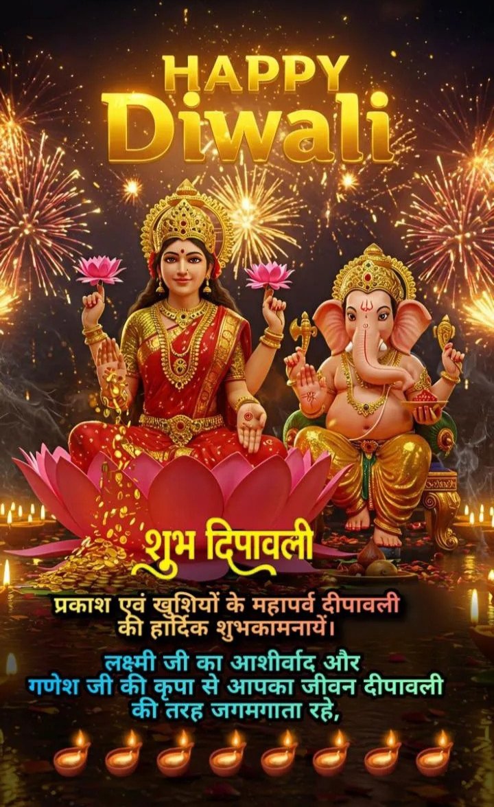 🪔🪔🪔🪔🪔🪔🪔🪔🪔🪔🪔

दीपों का यह पावन त्यौहार 🪔
आपके जीवन में लाए खुशियां हजार 💫
इस शुभ दीपावली के अवसर पर 🪔
मां लक्ष्मी विराजे आपके द्वार🙏

✨✨आपको और आपके परिवार को दीपावली की हार्दिक शुभकामनाएं💫
   💥💥HAPPY DIWALI 💥💥

#Deepotsav2025
#HappyDiwali
#Ayodhya #अयोध्या