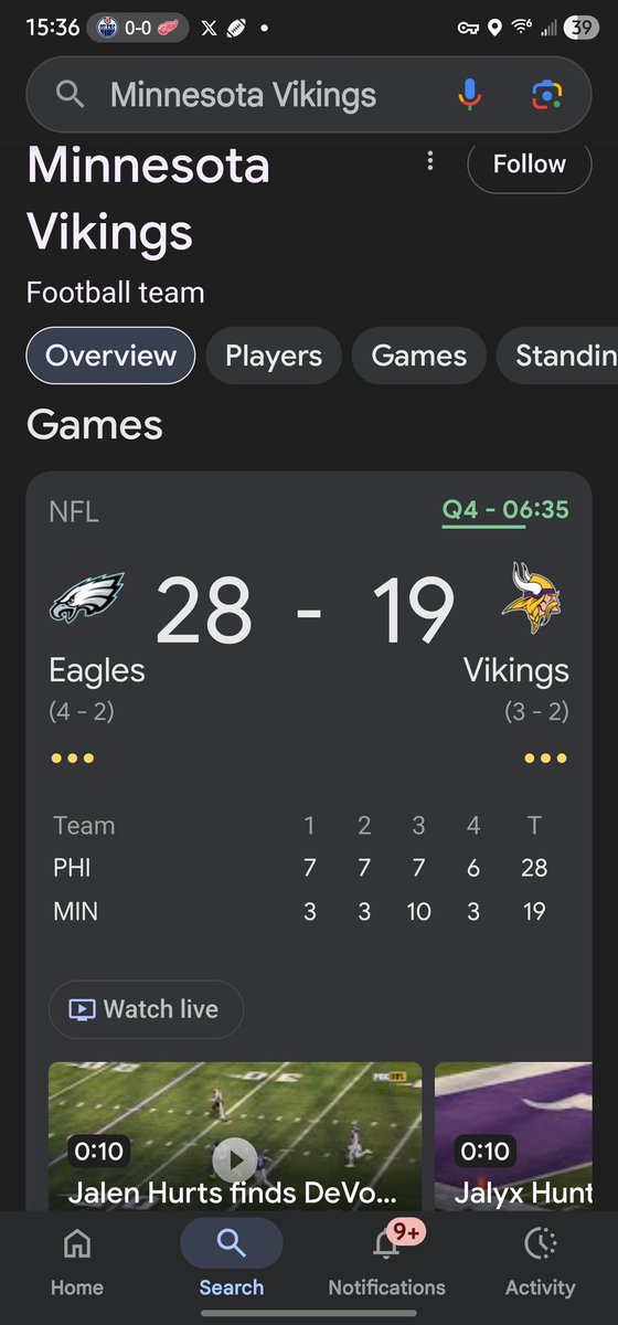 There we go Eagles going to put the Viking in last place in our division...it don't get any better than that.🦾 The Lions didn't even have anything to do with it. 🤣😅