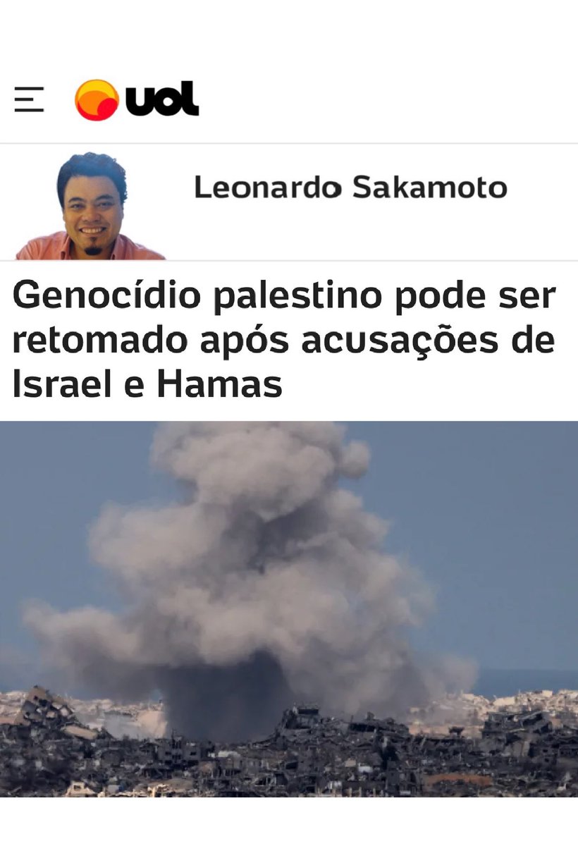 Genocídio palestino pode ser retomado após acusações de Israel e Hamas… - Veja mais em noticias.uol.com.br/colunas/leonar…