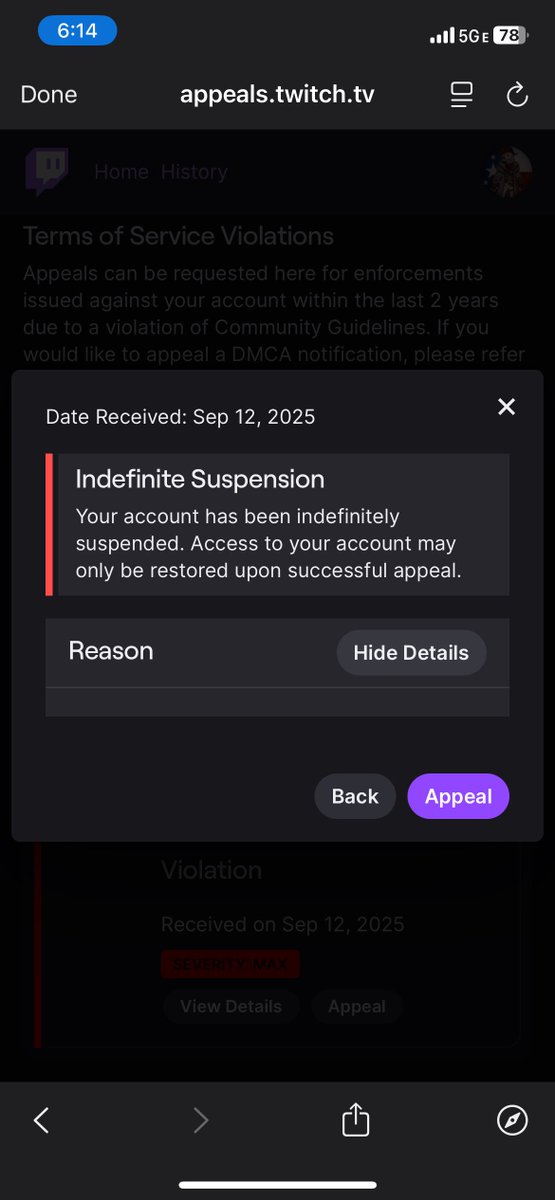 Reminder that i called twitch out for their lies, and lack of equal enforcement for large streamers like Hassan and they perma-banned me, citing nothing for their reasoning.