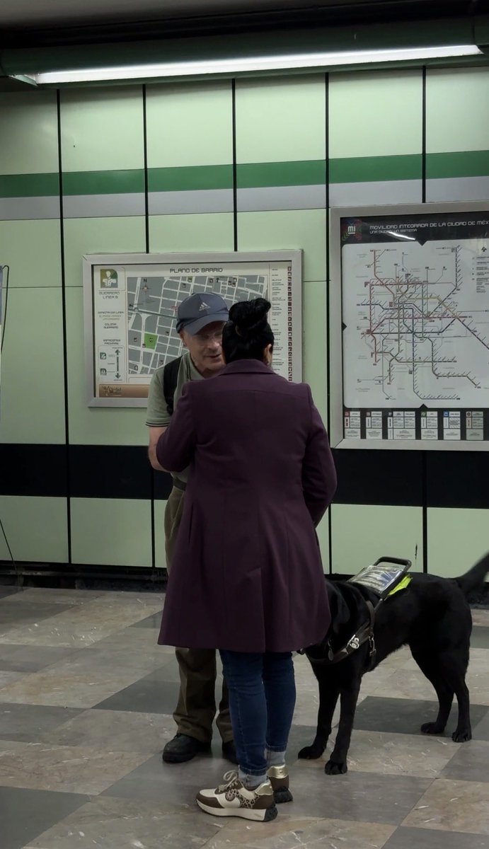 BrendaStilinski's tweet photo. Hoy al rededor de las 13:00 hrs en la estación del metro Guerrero, se le quería negar el acceso a una persona de la tercera edad con discapacidad visual, le pedían un documento para que pudiera usar las instalaciones con su perro guía 
Increíble que siga pasando esto 
@MetroCDMX https://t.co/7FpitMSsOY