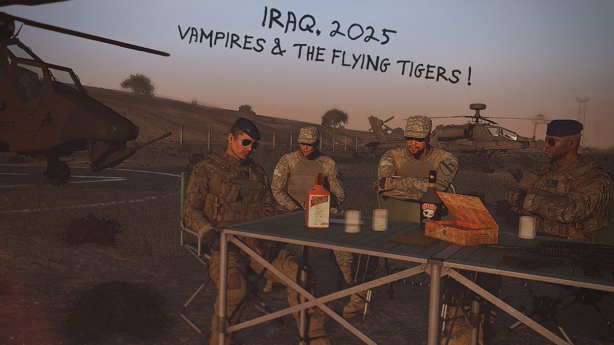 KH4milsim's tweet photo. Archive images: Operation Scorpion
Our pilots from the 4RHFS appear to be in serious discussion with our friends from the 229th. What do you think this portends?
Souvenir card 📸
#Arma3 #Milsim #KH4 #4RHFS #229th #COMRAD https://t.co/b8Xqp0HwcY