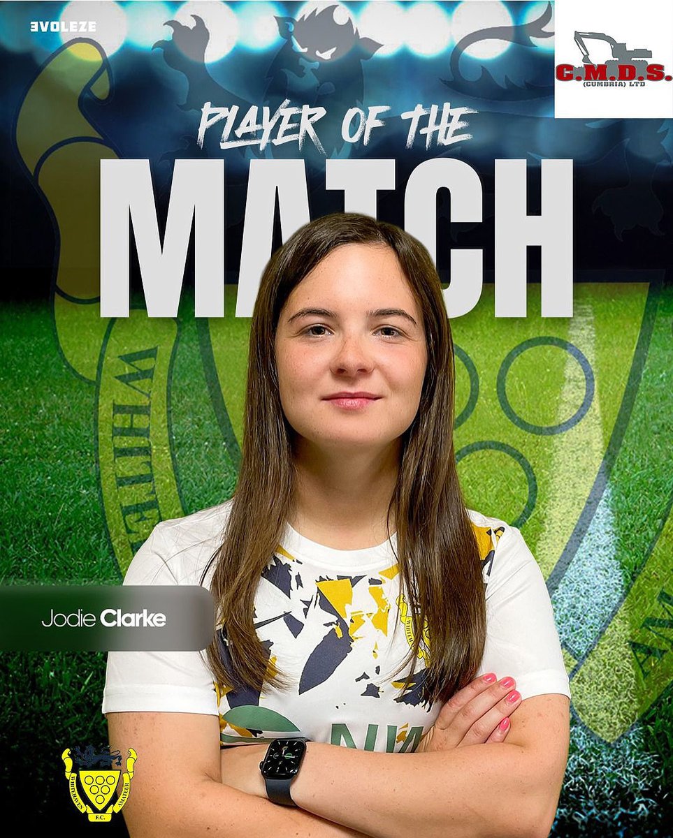 📣 Player of the Match Ladies “A” Team

Getting her second in three games was Jodie Clarke who is supported by C M Driving Services Cumbria Ltd 💙🫶💛

The day caps off a special week for the versatile winger/defender who was announced as Vice Captain of the “A” Team this week!