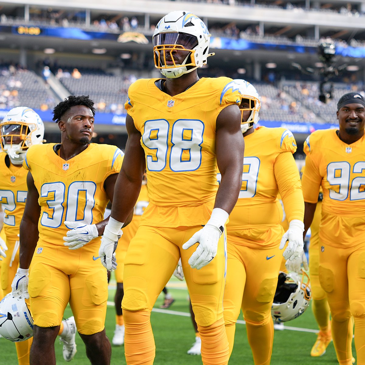 NFL's tweet image. Yeesh @chargers 🔥