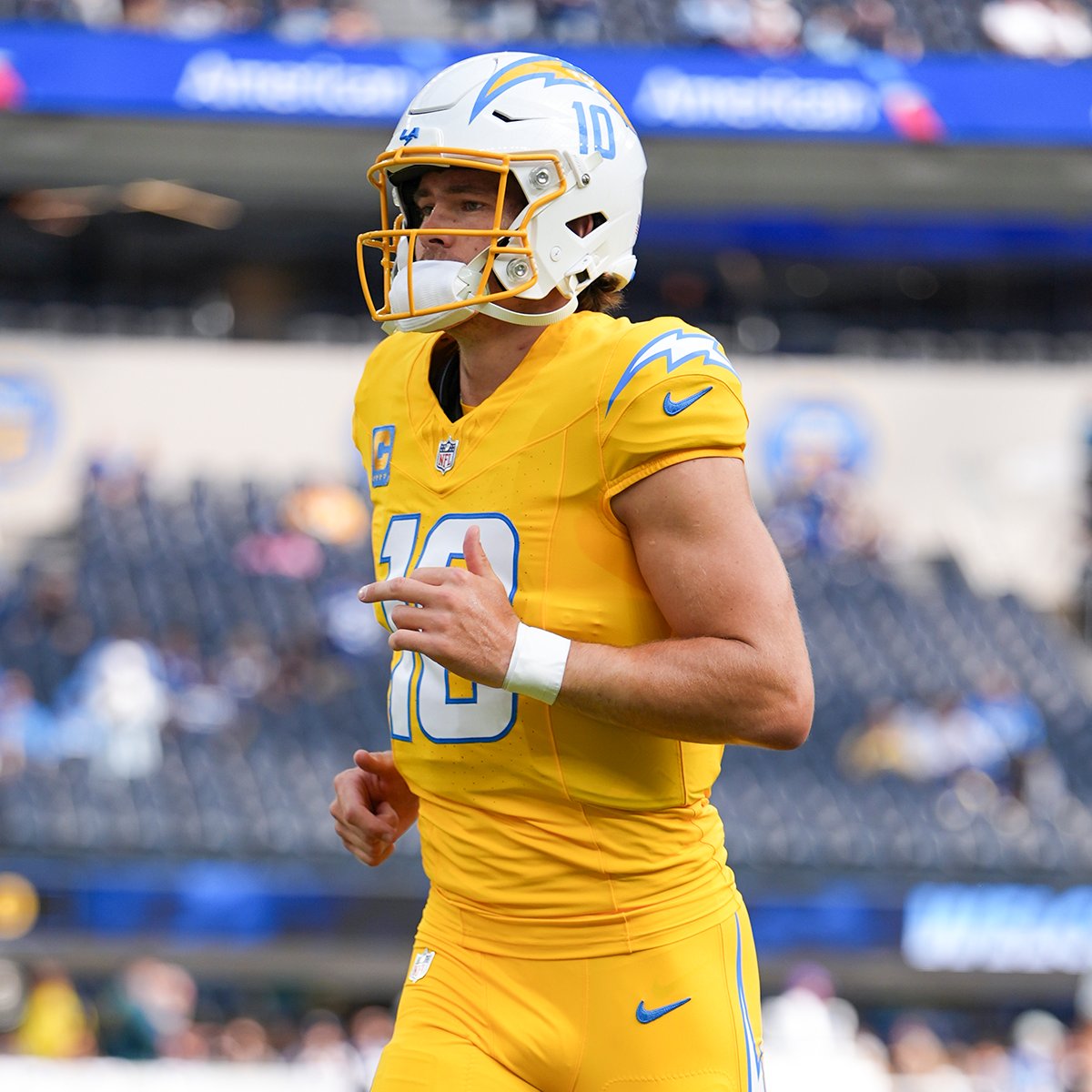 NFL's tweet image. Yeesh @chargers 🔥