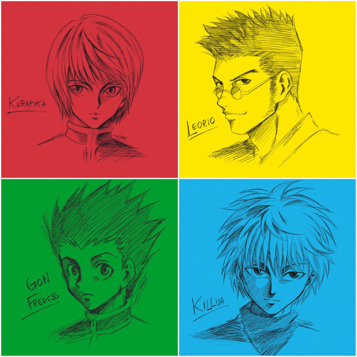 #ZIMOXART ✍️ 💚💙❤️💛#HunterxHunter #HxH #ハンターハンター