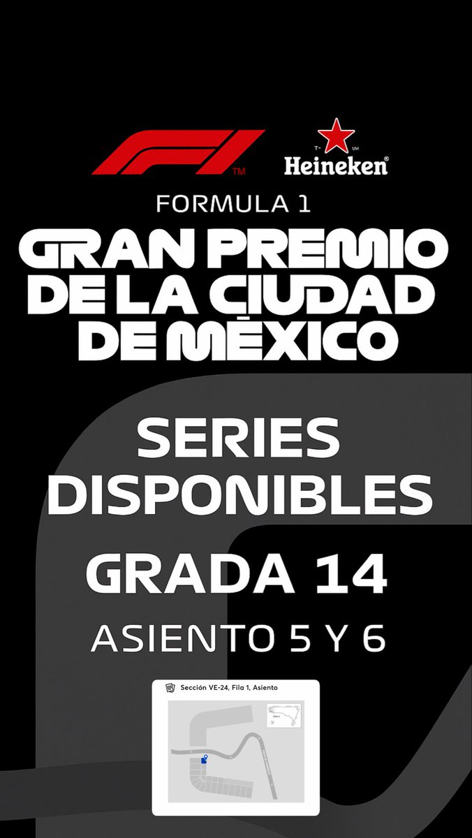 Por si alguien quiere ir al GP de México, me sobran tres series en grada 14 y 15 jaja