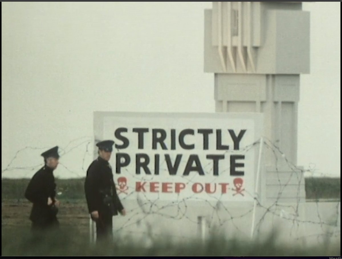 SwissyFace's tweet image. Nick's ideal house: Brutalist Tower, Fenced and Guarded.  From G. K. Chesterton's Father Brown series, Season 1, Episode 12 "The Arrow of Heaven".  All very fitting.