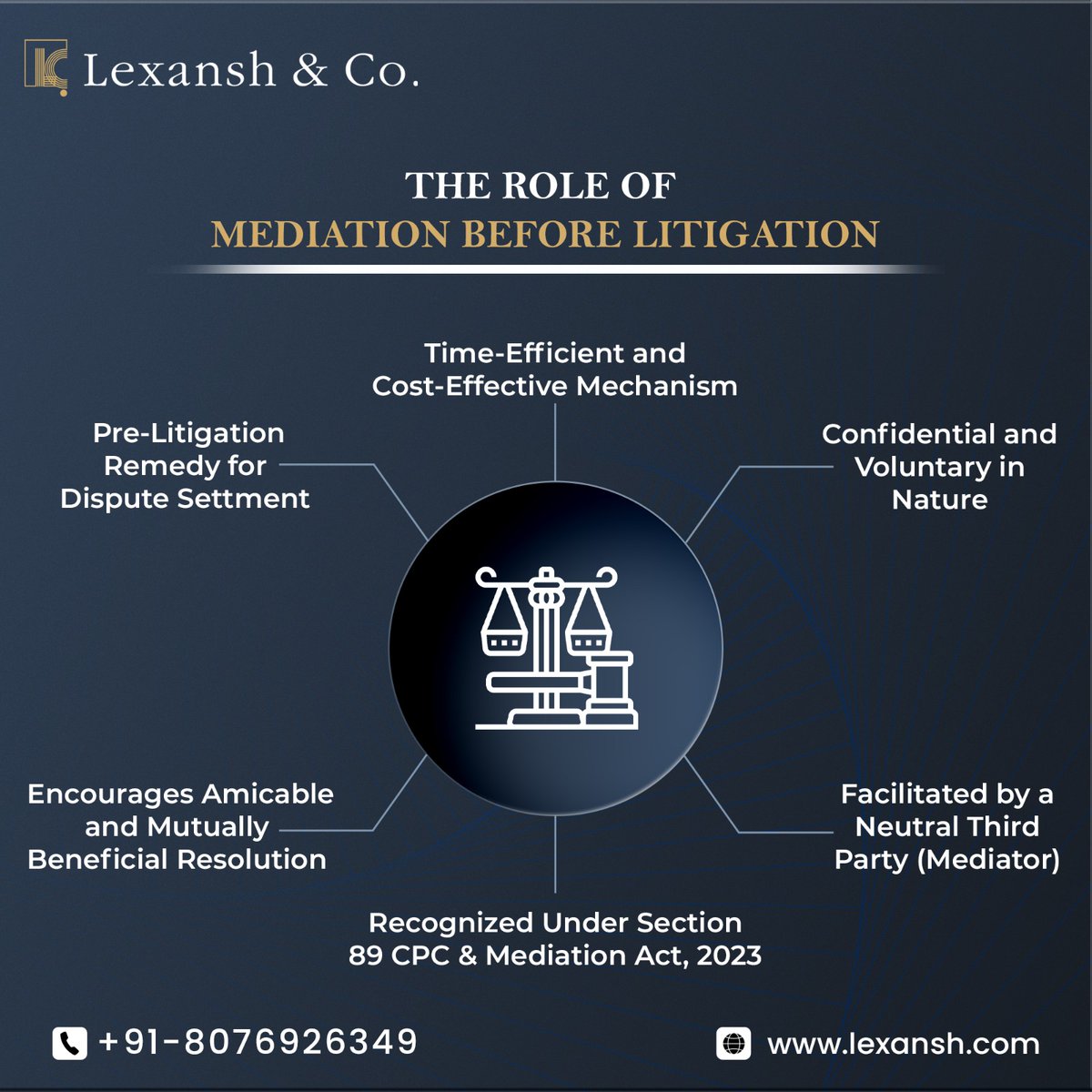 LexanshandCo's tweet photo. Before Court, Choose Peace. ⚖️
Mediation saves time, money &amp; relationships. 
📞 +91 80769 26349 | 🌐 https://t.co/bsBTSGrTCh
.
.
.
#LexanshAndCo #Mediation #DisputeResolution #ADR #LegalAdvisory https://t.co/Oy7hioznhN