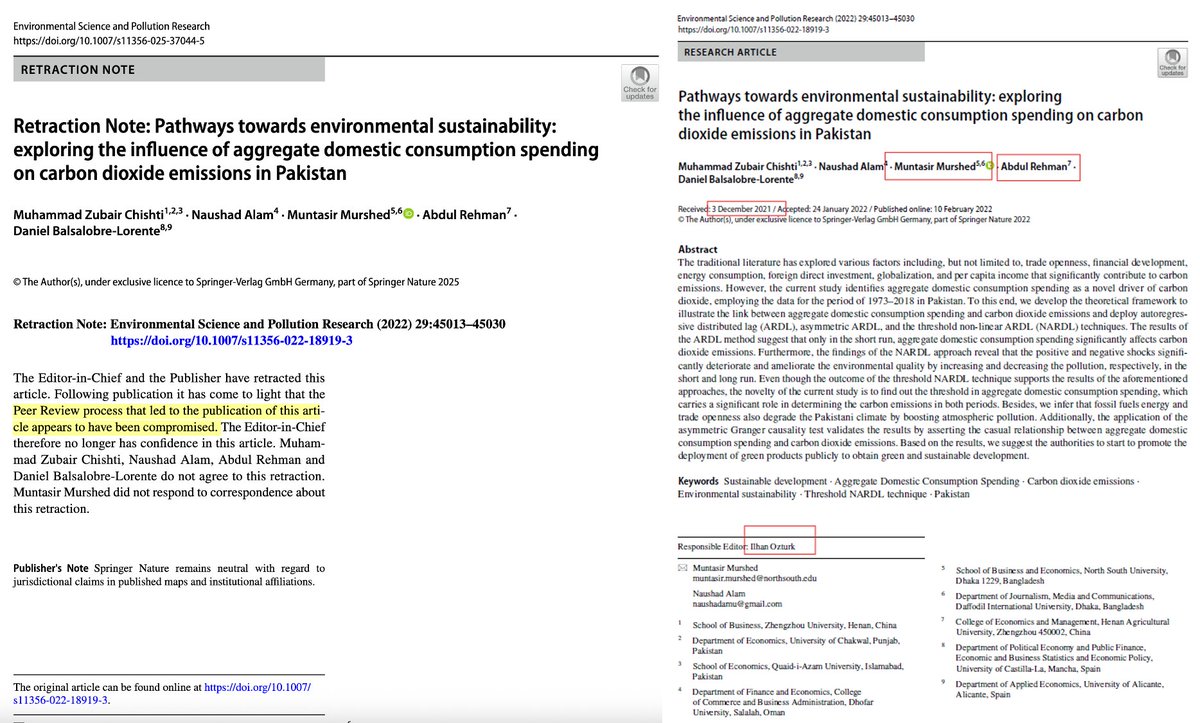 Another retraction for #papermill #fraud Daniel Balsalobre-Lorente from <a href="/uclm_es/">Universidad de Castilla-La Mancha</a>! This fraud has been publishing #papermill junk non-stop. <a href="/DANIELBALS7608/">DB</a> publishes only fake stuff and has his papers edited/reviewed by frequent coauthors! He is a fraud. Will his university act?