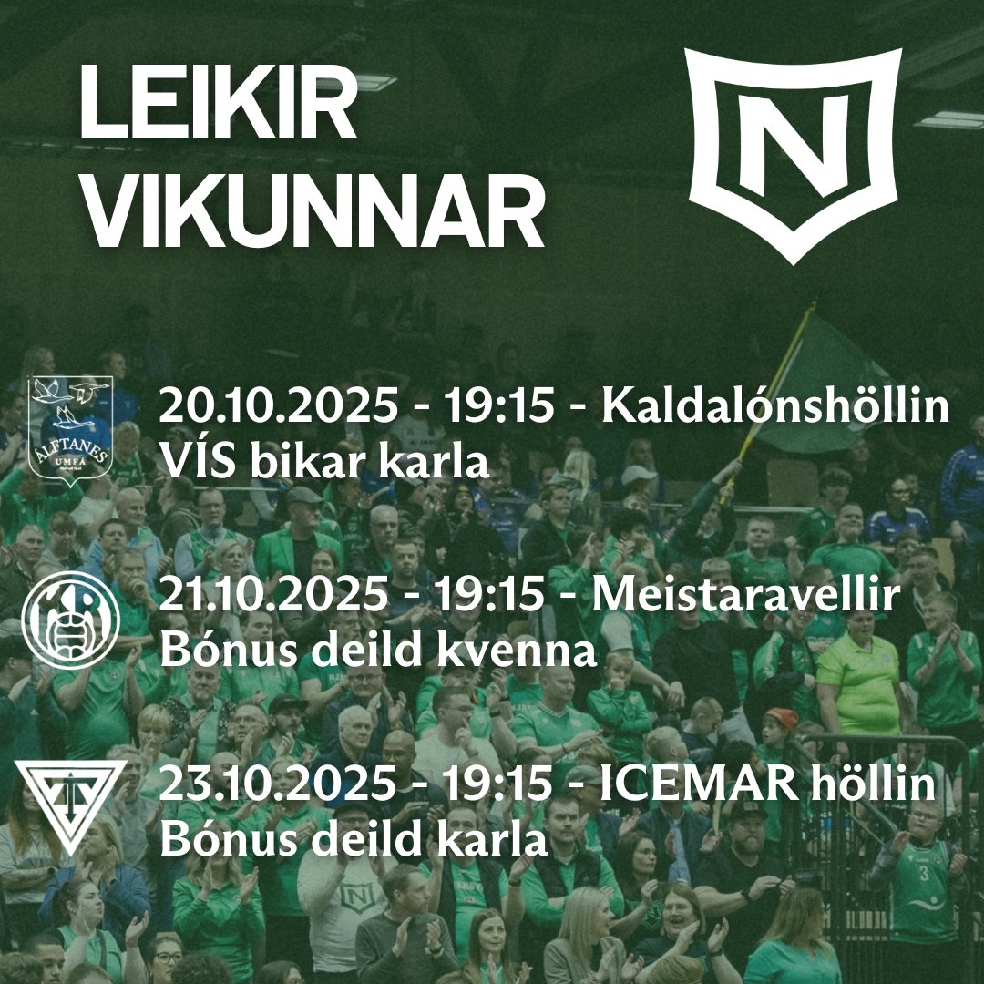 Stór vika framundan hjá Njarðvíkurliðunum!

32 liða úrslit VÍS bikarsins karlamegin, og deildarleikir karla og kvennamegin.

Hvetjum alla til að mæta á völlinn!
Áfram Njarðvík!
Sjá nánar hér: umfn.is/stor-vika-fram… 
#Njarðvík #FyrirFánann