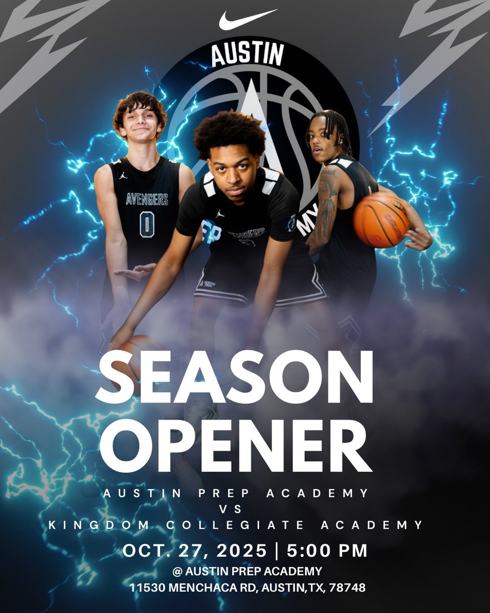 AustinPrepAcad's tweet photo. SEASON OPENER! Austin Prep Academy vs. Kingdom Collegiate Academy (Desoto). 5pm at Austin Prep Academy on Monday, October 27th.

#austinprepacademy #austin #texas #basketball #hsbasketball #ballislife https://t.co/cPqJp5GpWA