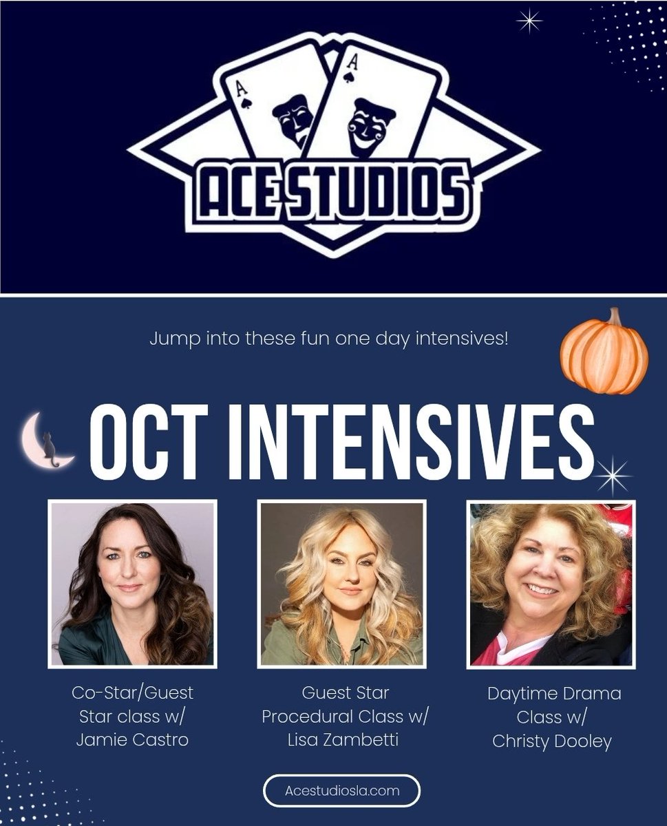 AceStudiosLA's tweet image. October Intensives 🎃✨️

#actorslife #setlife #actingclass 
acestudiosla.com