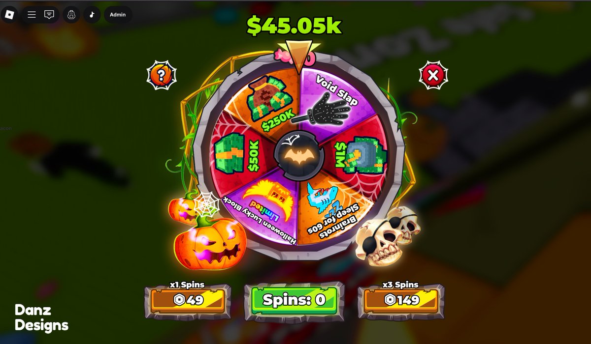 ✨Spin wheel UI I Designed for Dont Wake The Brainrots [🎃Halloween Update👻]

Discord: danish.z
-------------------------------
play the game here: roblox.com/games/11891554…

#ROBLOX #RobloxDev #UIUXDesign #RobloxUI