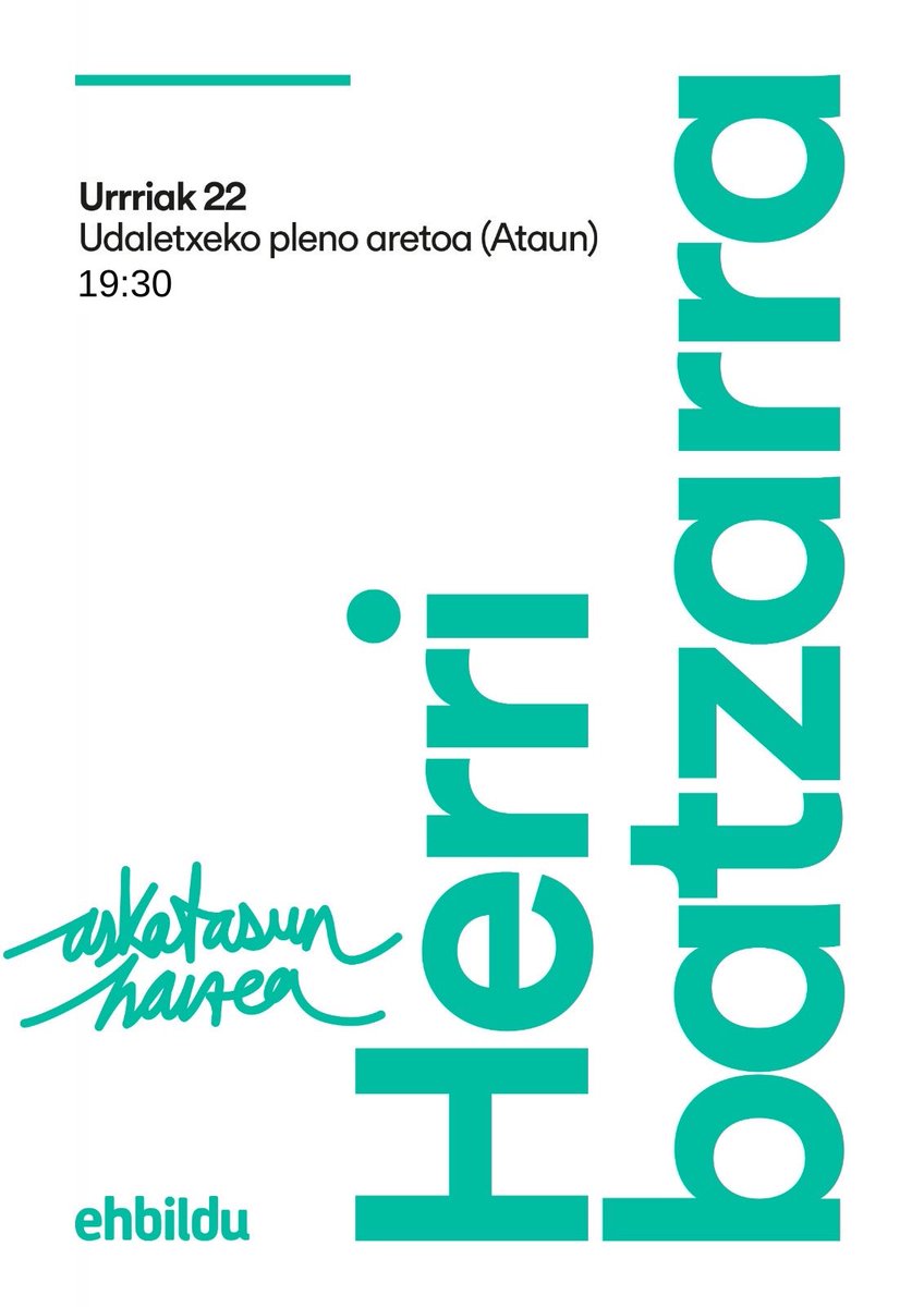 EhBilduAtaun's tweet image. Animatu asteazkenean egingo dugu herri batzarrera!