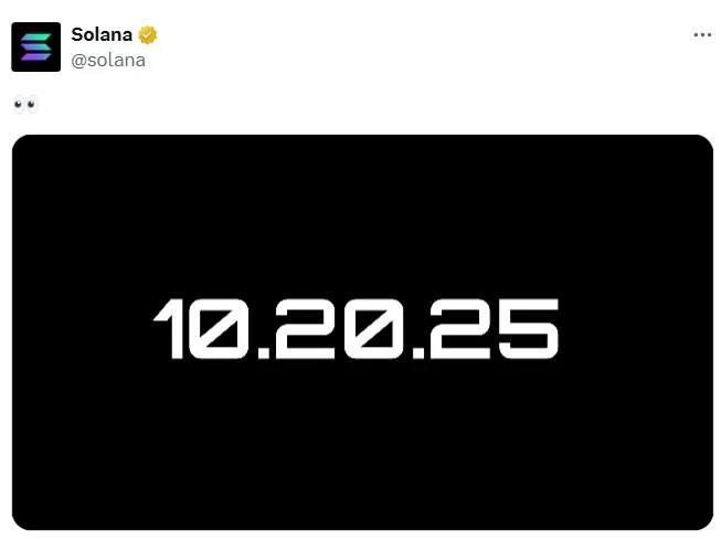 Solana is preparing an announcement for October 20th

x.com/solana/status/…