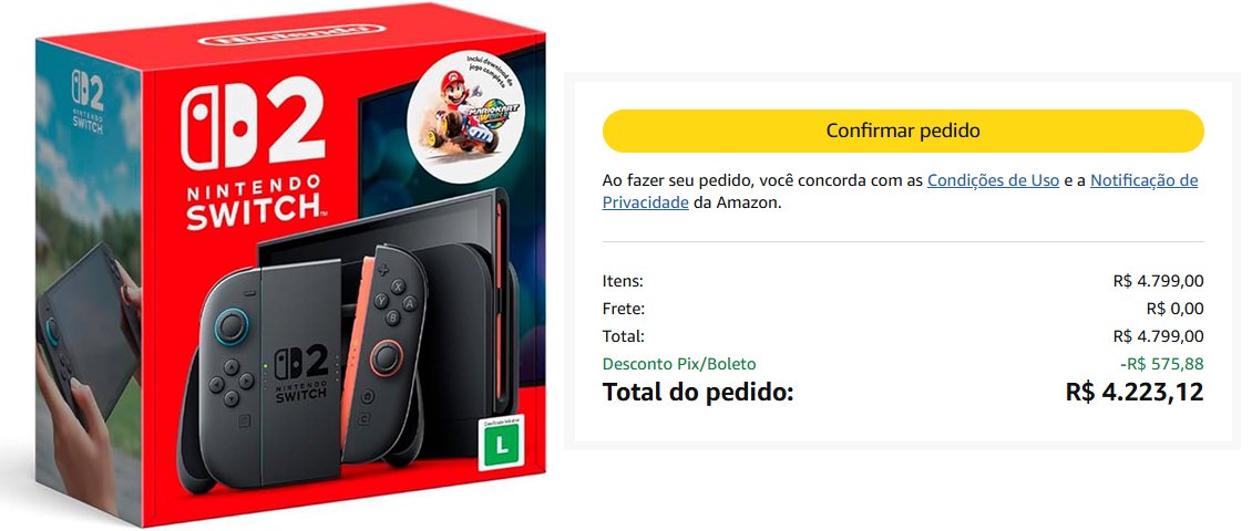 Bundle Nintendo Switch 2 + Jogo Digital Mario Kart World – Modelo Nacional de Tomada

R$4223,12 à vista ou R$4799,90 em 12x sem juros

Compre aqui amzn.to/3Wap5Lj

Entre no canal de ofertas t.me/ofertasportate…