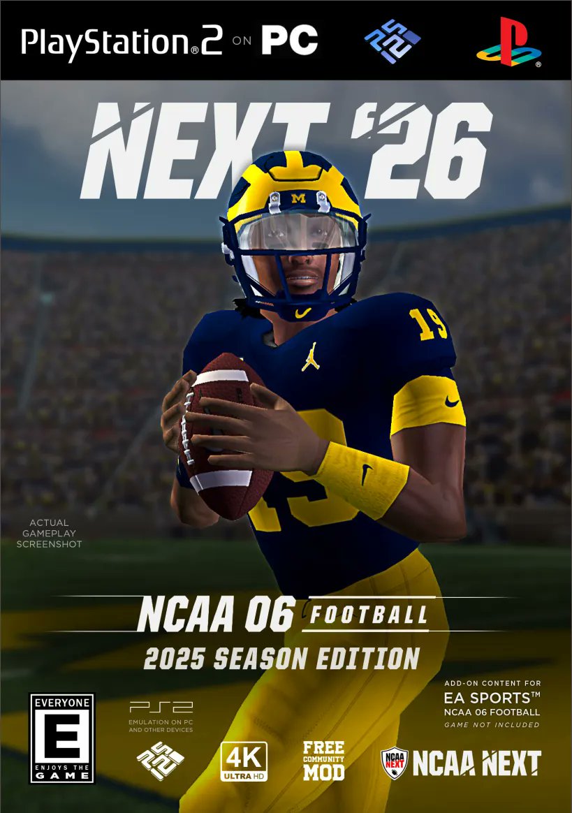 NCAA Next 26 is now LIVE! Featuring a 12 team playoff, transfer portal recruiting, 50,000+ updated textures, 1300+ uniforms, new fields, stadiums, tattoos, 2025 rosters and coaches, 136 team realignment, modern red shirts, and so much more! #WHOSGOTNEXT ? ncaanext.com/2025/10/ncaa-n…