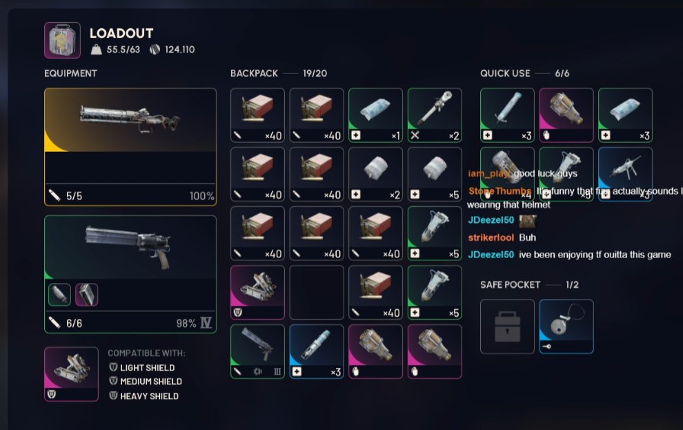 For people who got to try <a href="/ARCRaidersGame/">ARC Raiders</a> and are wondering just how hard it is to kill the Queen; 
We killed her during Tech Test 2 this was my loadout. I still ran out of heavy ammo and both of my Anvils broke via durability, fight took like 15-20 mins of constant damage xd
