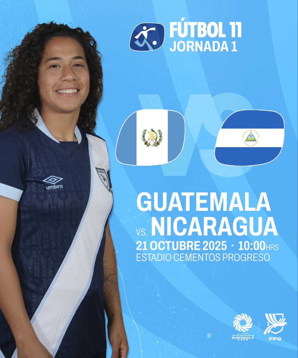 fedefut_oficial's tweet photo. ¡🇬🇹𝗩𝗔𝗠𝗢𝗦 𝗚𝗨𝗔𝗧𝗘𝗠𝗔𝗟𝗔! La Selección de Fútbol 11 Femenino inicia su participación este martes en los XII Juegos Centroamericanos, que se jugarán en nuestro país.

🗓️Te compartimos el calendario de su participación ¡Apoya a tu Sele! 

#VamosGuate 🇬🇹💙⚽️ #SeleMayorFem https://t.co/ojHLiiyJYa